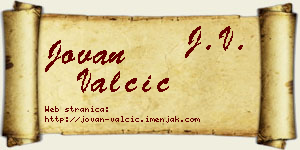 Jovan Valčić vizit kartica